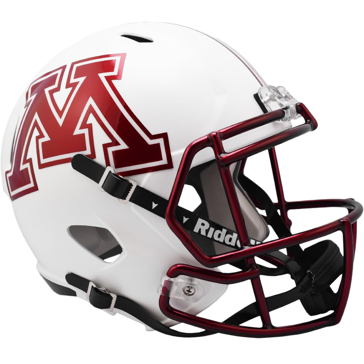 Minnesota Golden Gophers White Chrome Riddell Full Size Replica Speed Football Helmet : Sports & Outdoors