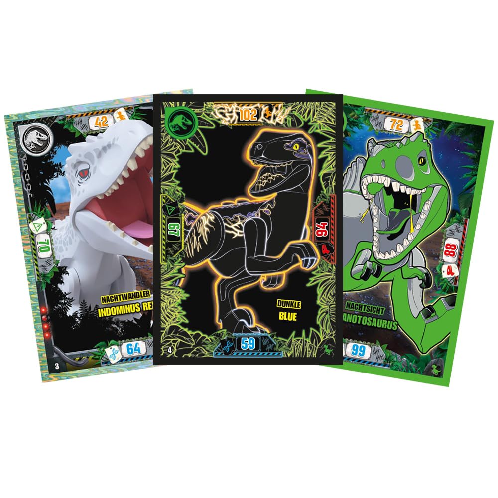 Bundle mit Blue Ocean LEGO Jurassic World - Serie 3 Trading Cards - 1 Starter + 1 Display (36 Booster) + Exklusive Collect-it Hüllen