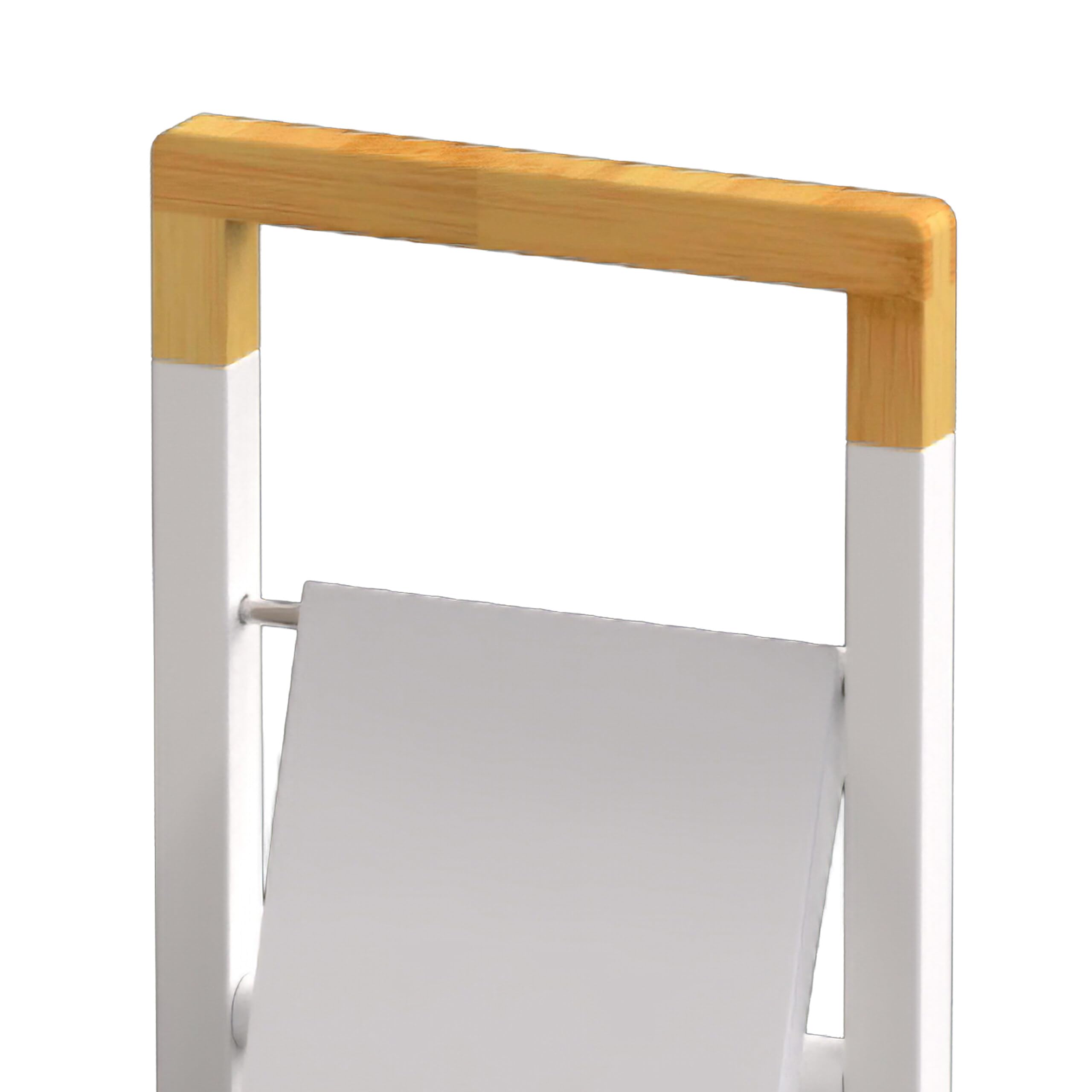 Relaxdays Soporte de Papel higiénico con escobilla de pie de bambú, 76.5 x 28 x 18 cm, Blanco