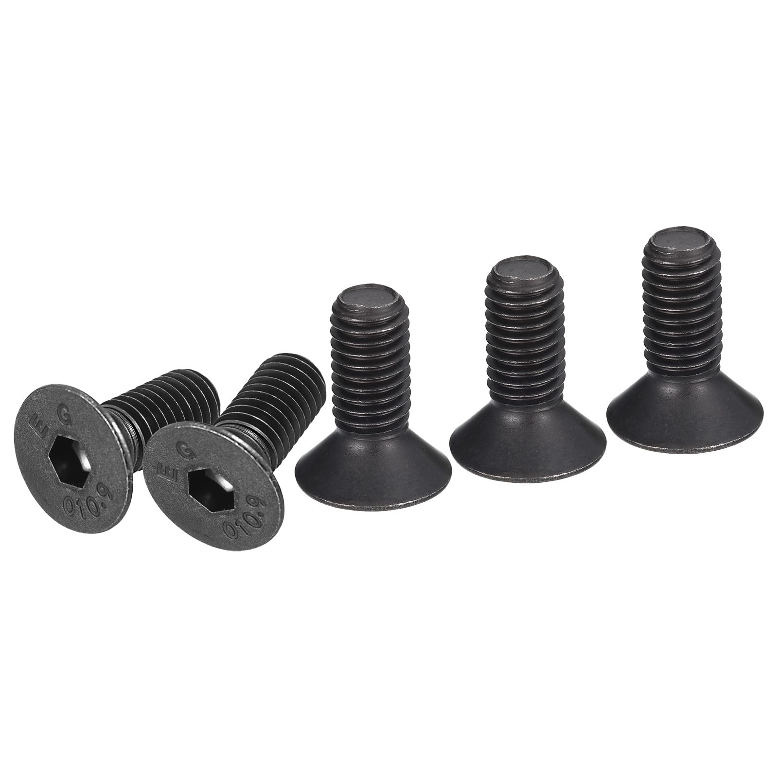 DTGN M8-1.25x20mm Flat Head Socket Cap Screws, 25 Pack Hex Socket Flat Head Screws Carbon Steel Black Oxide, Full Thread