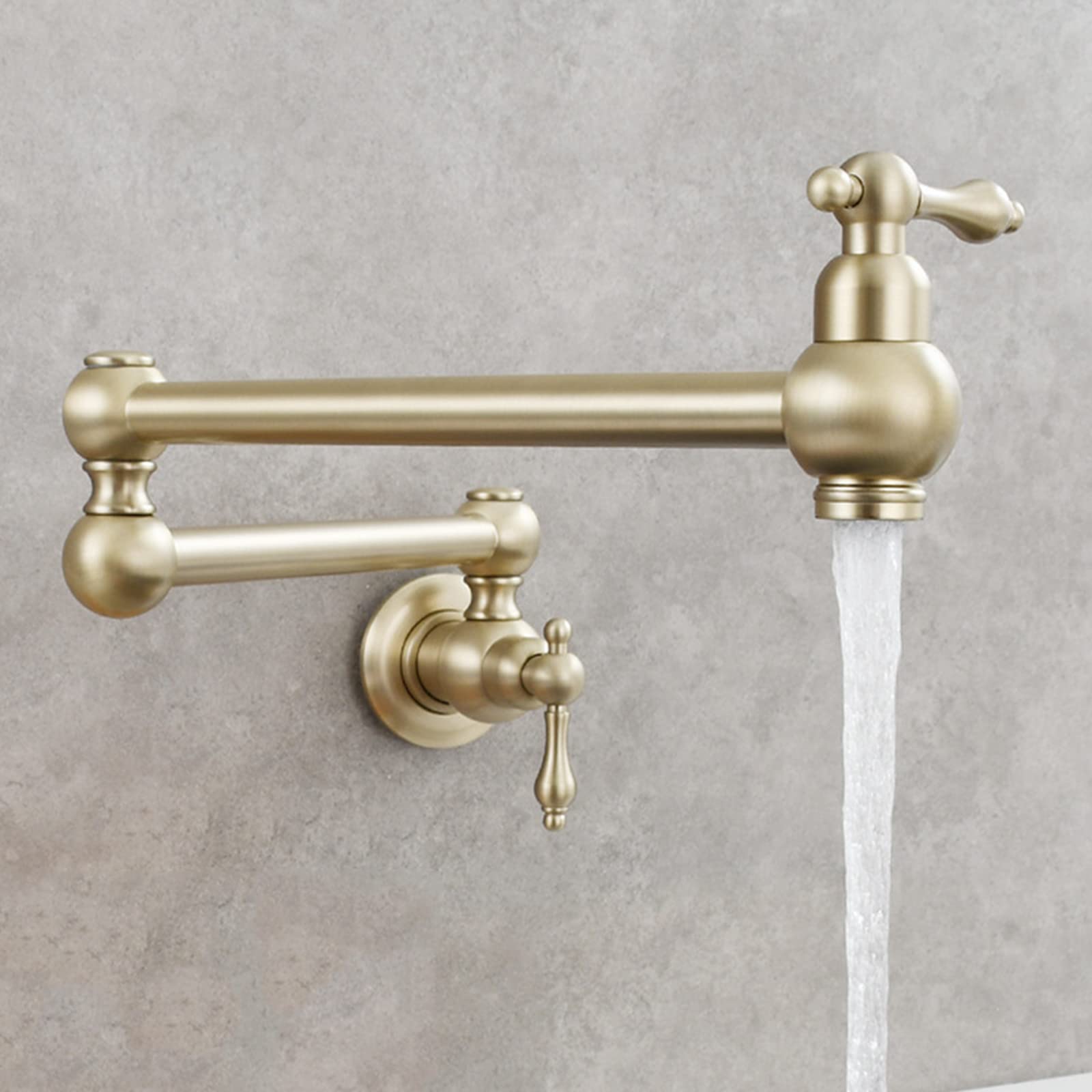 Rubinetto per Cucina a Muro Solo Acqua Fredda Ottone Monoforo Rubinetto per Cucina Bagno-Oro Spazzolato