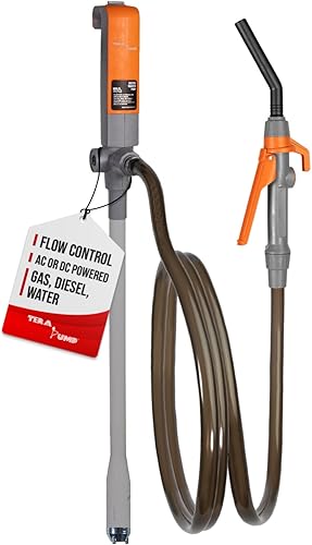 Vista 28 de Bomba TERA PUMP TREP01-T de transferencia de líquido, de combustible, multiusos, de baterías, con control de flujo de parada rápida.