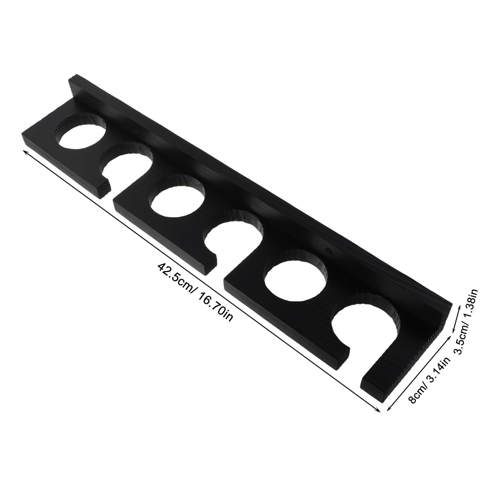 WOONEKY 2 Pezzi Porta Canne Pesca in Legno con Slot Supporto da Parete Orizzontale Robusto e Salvaspazio Organizzatore Rustico per Canne Pesca in Casa e Garage