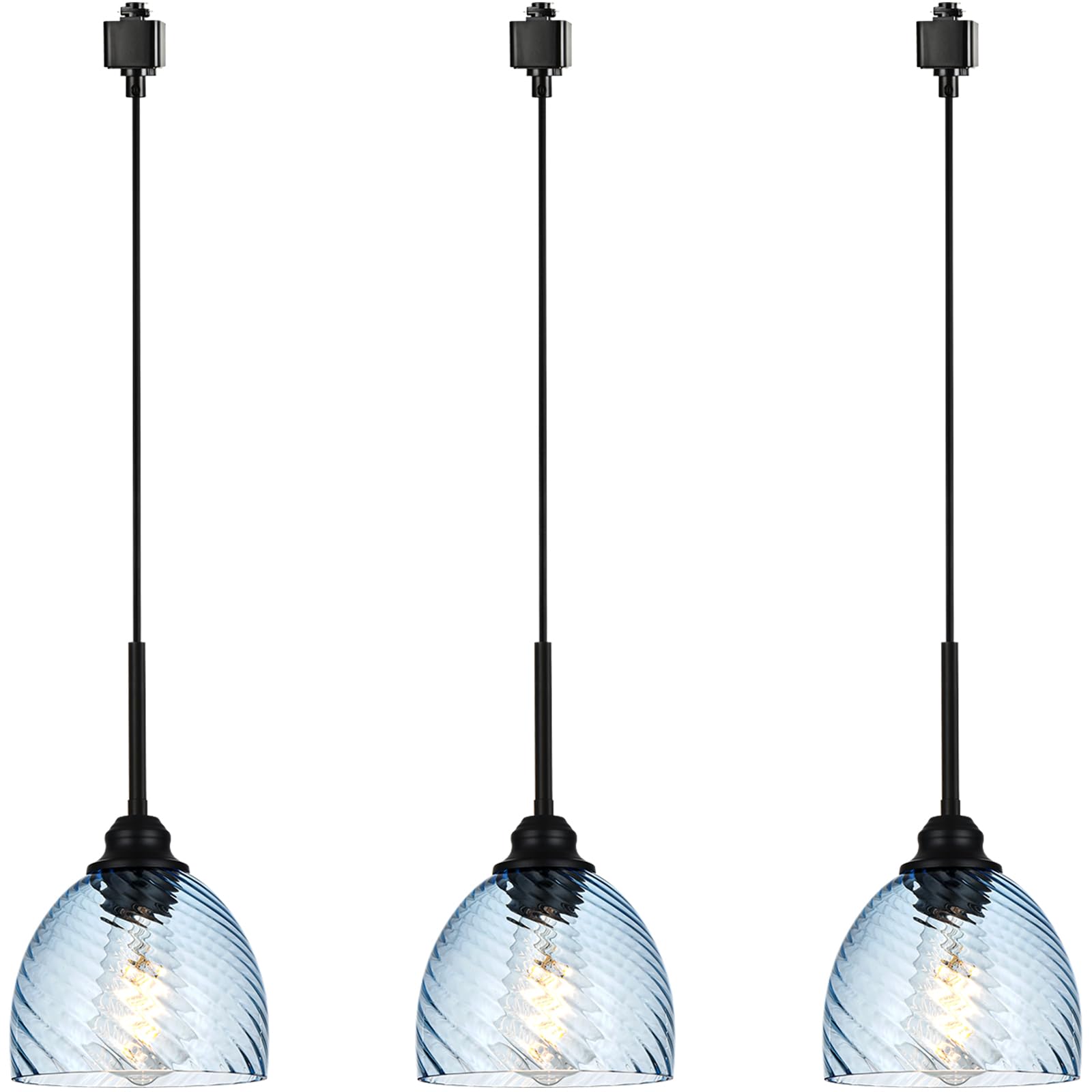 QueeuQ H-Type Track Lighting,3 Pack Modern Pendant Light with E26 ...