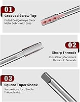 Vista 5 de ATPEAM Kit de reparación de roscas 131PCS con brocas HSS, grifos e insertos para agujeros de tornillo M5-M12