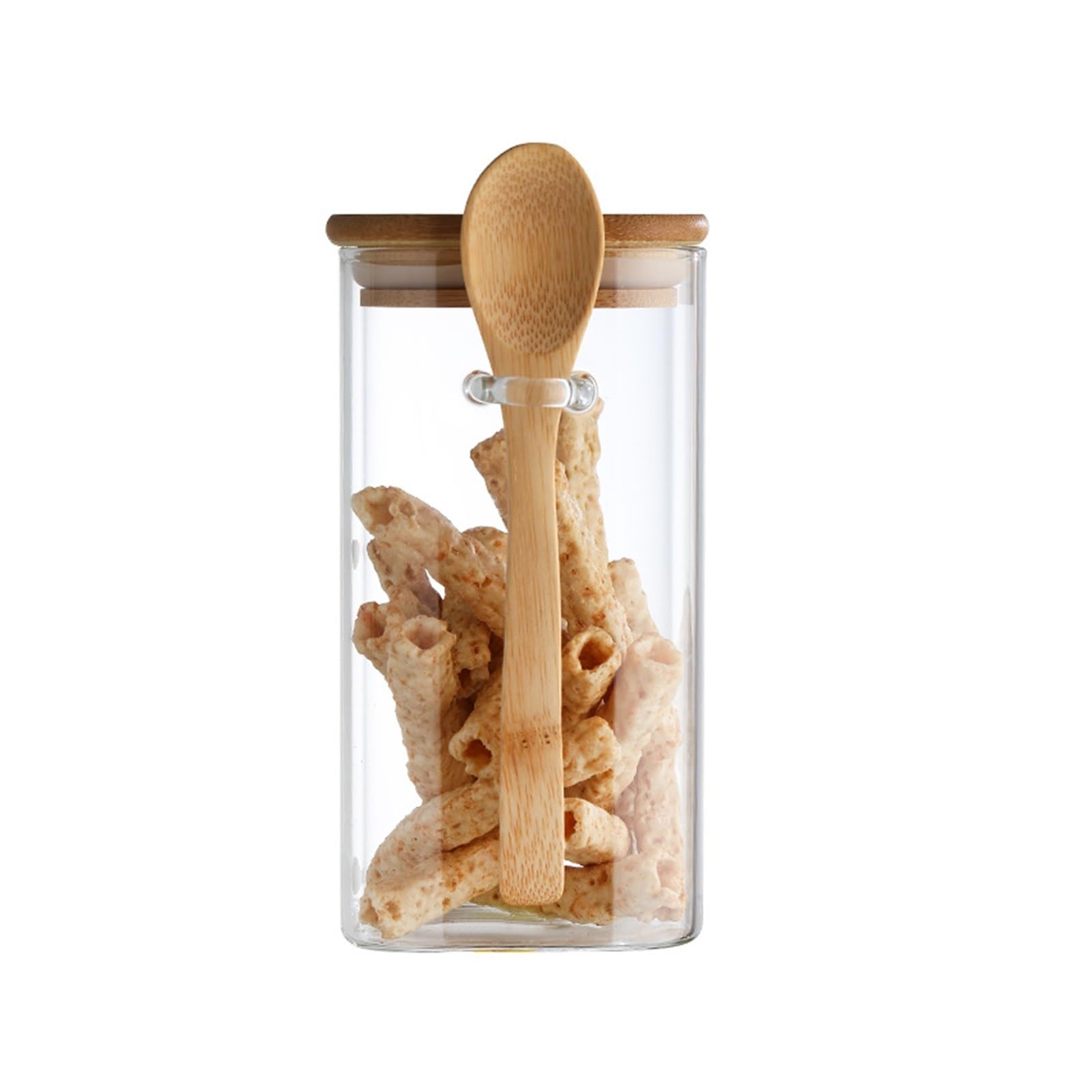 HYFEUOKF 2Pcs Seasoning Jar Set Glass Airtight Jars Storage Containers With Spoons Grain Tea