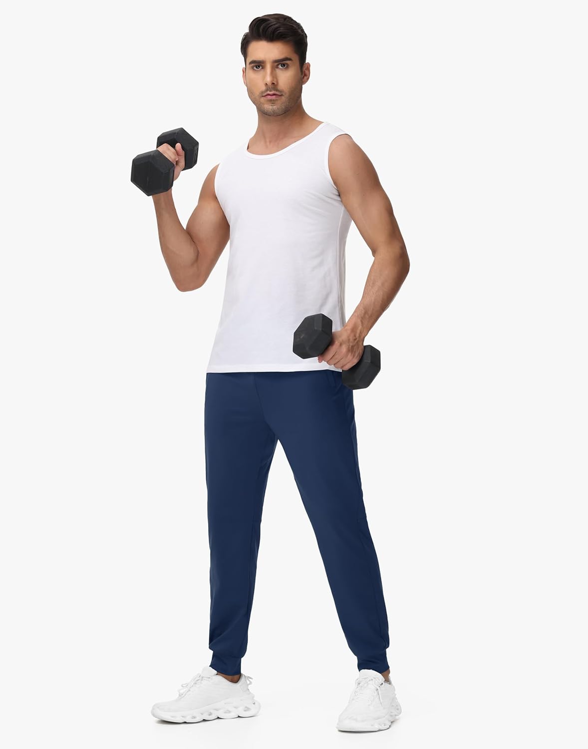 JWM Men's Fleece Lined Joggers with 3 Zipper Pockets Loose Fit Sweatpants Winter Jogger Pants Athletic Workout Gym Running - Image 7