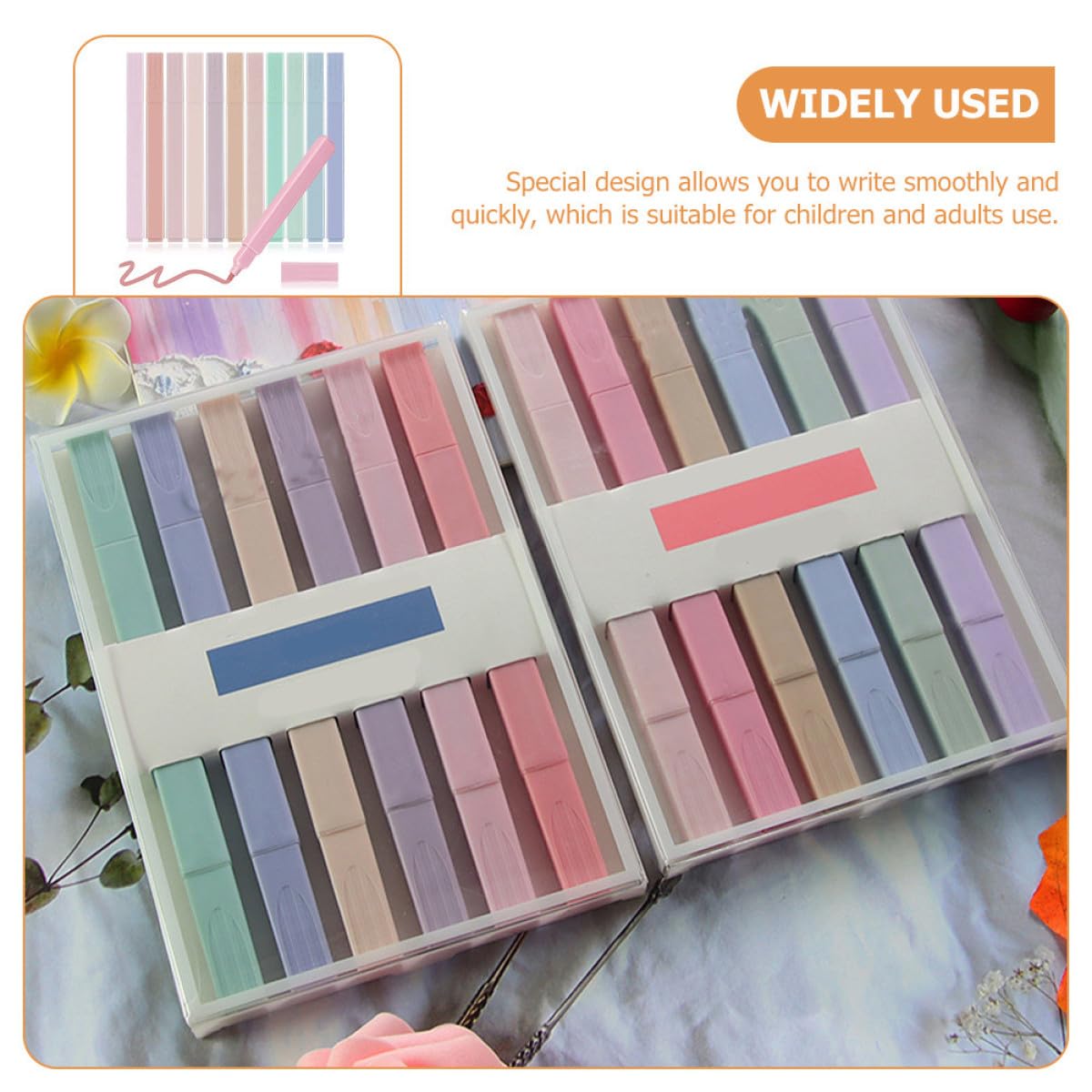 HOMSFOU 24pezzi Evidenziatori Portatili Doppia Estremità Di Penne Colorate Per Scrapbooking Uso Domestico e Scolastico Pigmenti Base d Acqua Duraturi e Colori Intensi