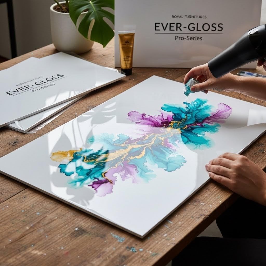 ACP Art Board for DIY Art & Crafts (4mm, 12x24 Inch) (2 Sheets) | Premium MDF Alternative | Glossy White Surface | Waterproof & Anti-Bending Aluminium Panel | for Lippan Art, Resin & Mandala-image-12