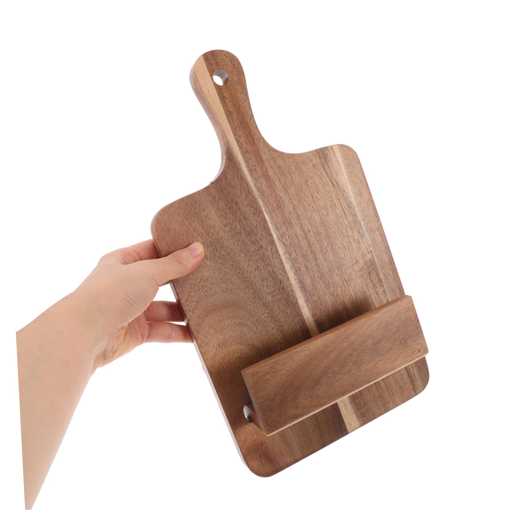 Ciieeo Porta Ricette da Cucina Scaffale Elegante da Parete Supporto Stabile in Legno Marrone e Design Salvaspazio per Menu e Libri di Cucina e Casa