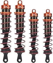 Conjunto de amortecedores RC ajustáveis a óleo de amortecedor RC, pressão de óleo de metal de carro 1/8 RC 2 peças de amortecedor dianteiro + 2 peças de amortecedor traseiro(laranja)