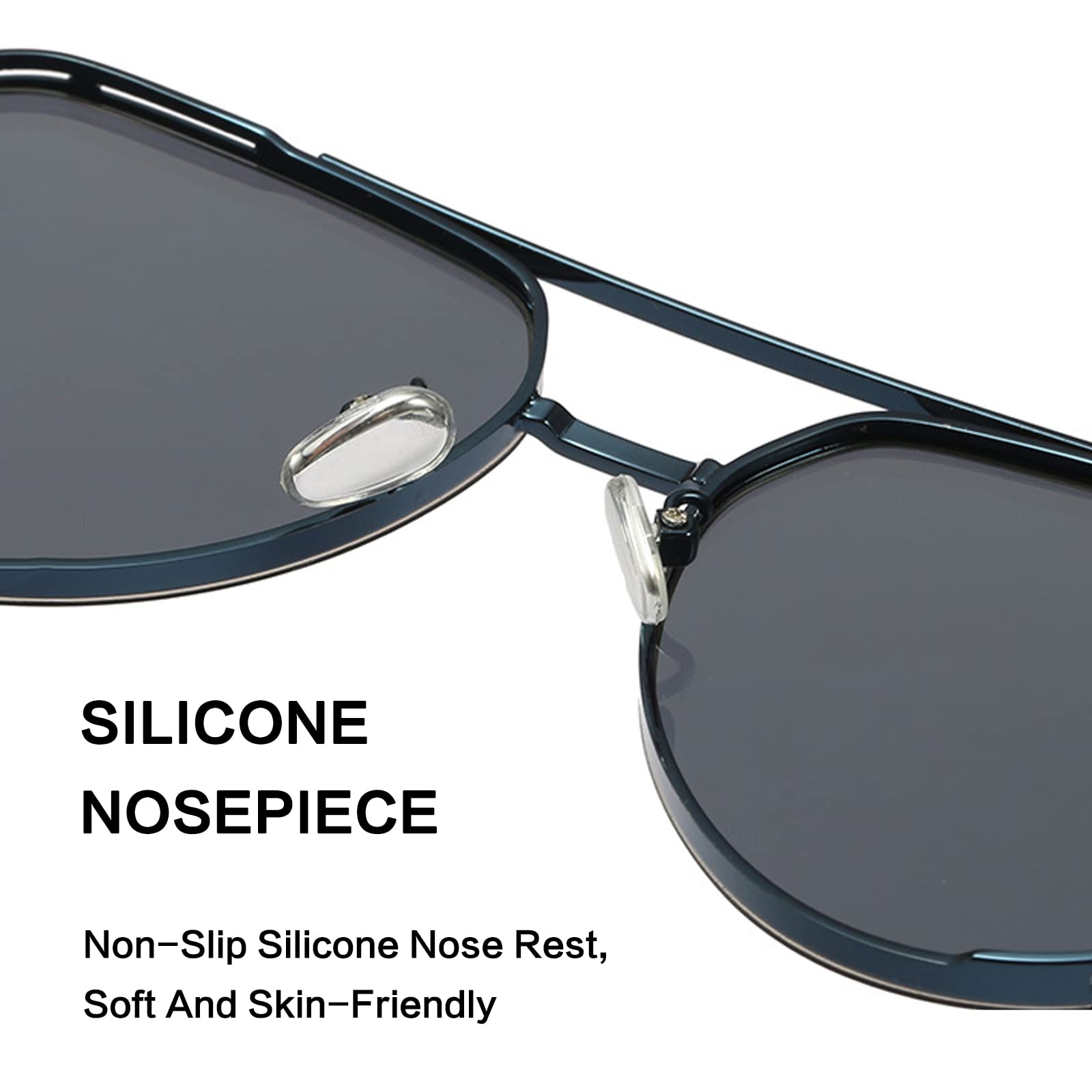 Occhiali da Sole da Uomo Polarizzati, Occhiali da Sole Donna, HD Vision Glasses Unisex-Adulto per la Guida, la Pesca, L'Escursionismo e Lo Sport,Black Lens And Silver Frame