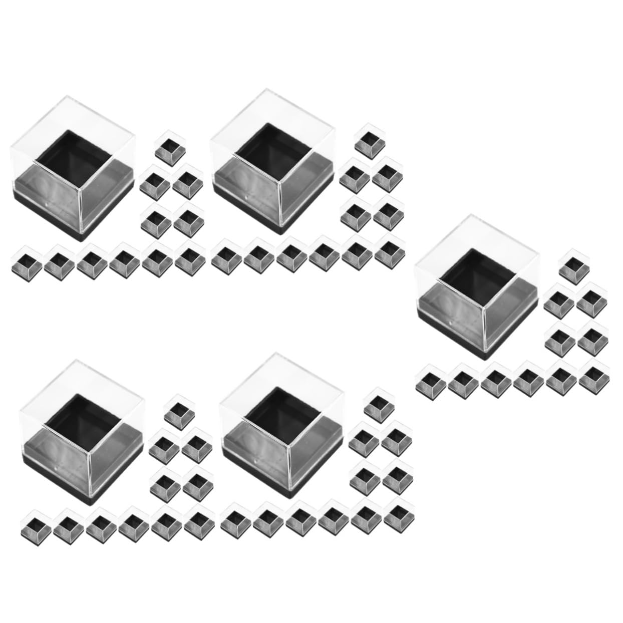 IWOWHERO 5sets Square Mineral Case Sample Displaying Large Storage Box for Bulk Minerals 12pcs*5