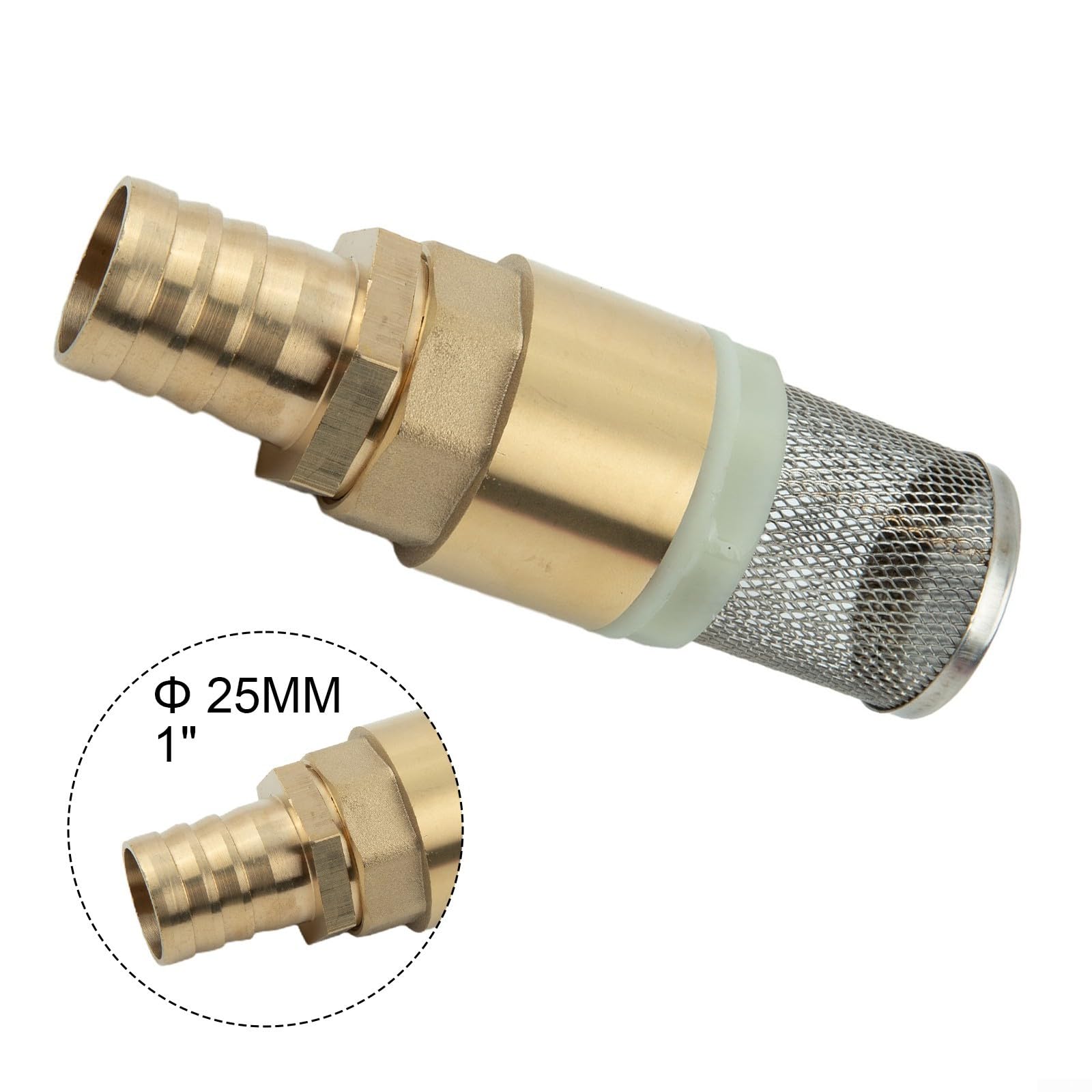 Valvola di non ritorno con molla in acciaio inox e corpo in ottone adatta per irrigazione agricola e controllo del flusso d'acqua (valvole da 1" + DIA 25mm)
