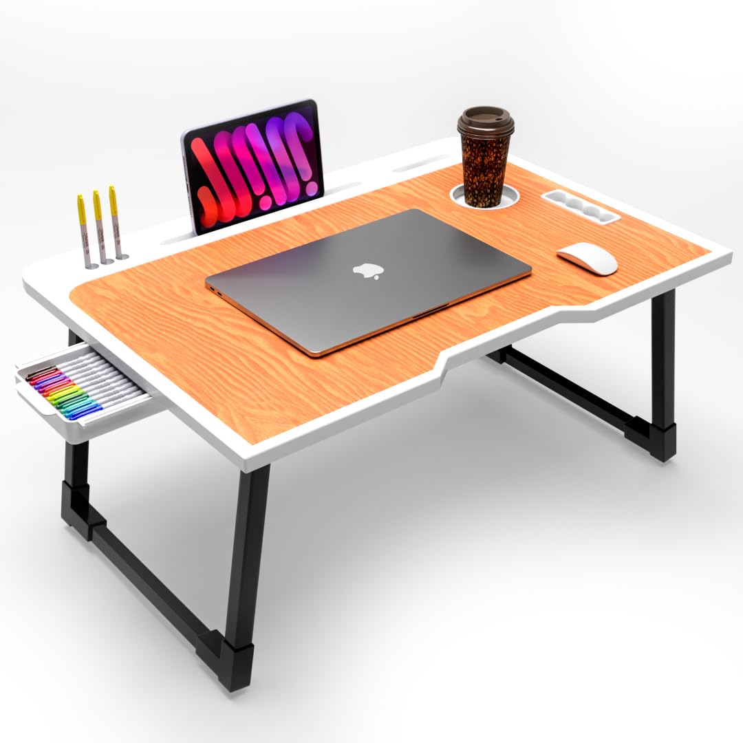 Rellon Industries Study Table for Students Bed Table for Study Foldable Laptop Table Portable & Lightweight Mini Table Bed Reading Table,Laptop Stands, Laptop Desk (A4)