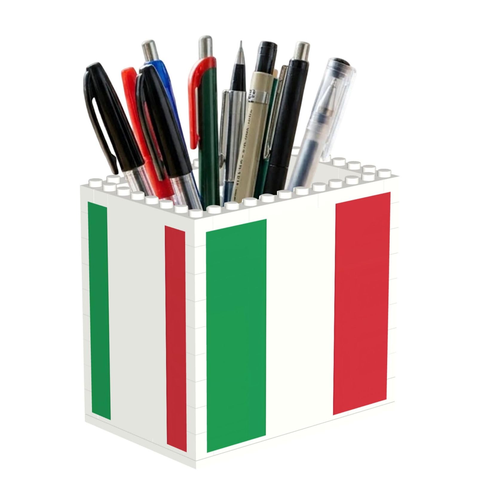 SXZVVBN italy flag Building Block Desk Tidy ABS Organiser