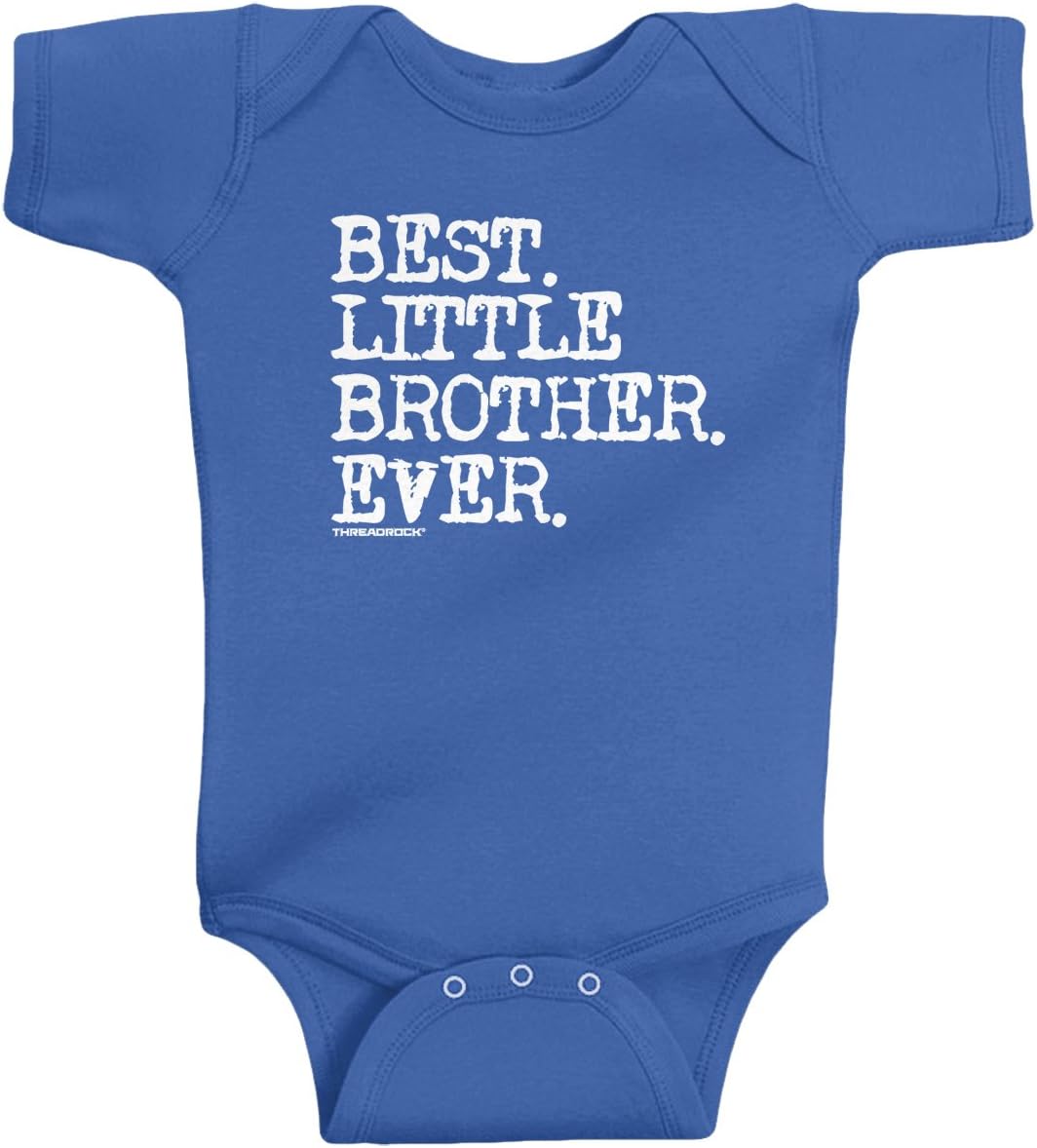 Threadrock Baby Boys' Best Little Brother Ever Infant Bodysuit