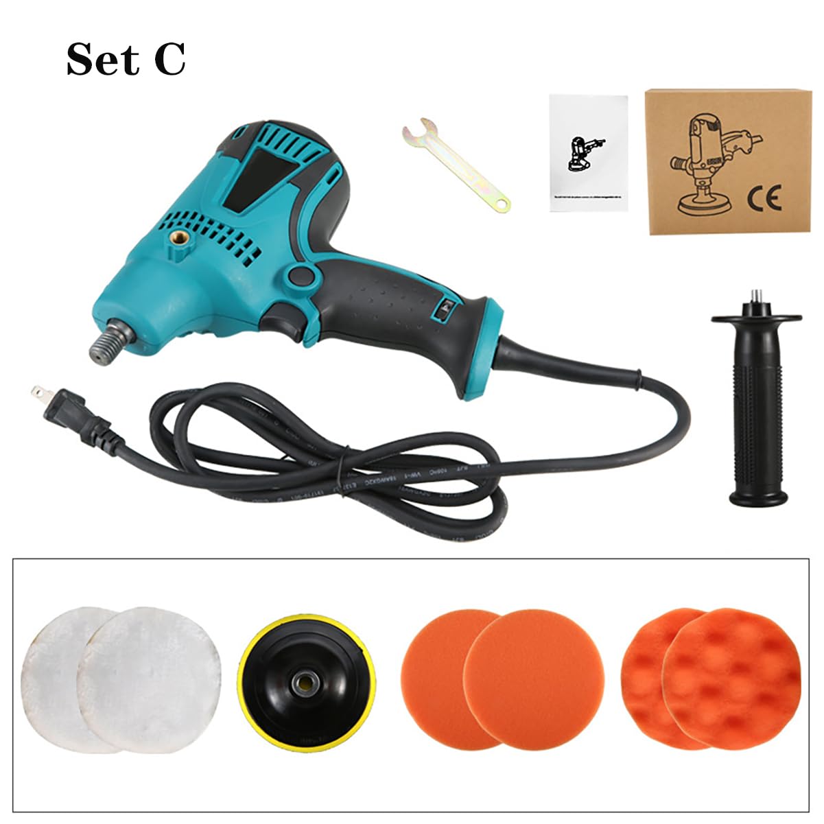 Máquina pulidora de automóviles de 5 Pulgadas, máquina de Encerado, máquina eléctrica de reparación y Sellado de arañazos de automóviles domésticos de 220 V,Set D