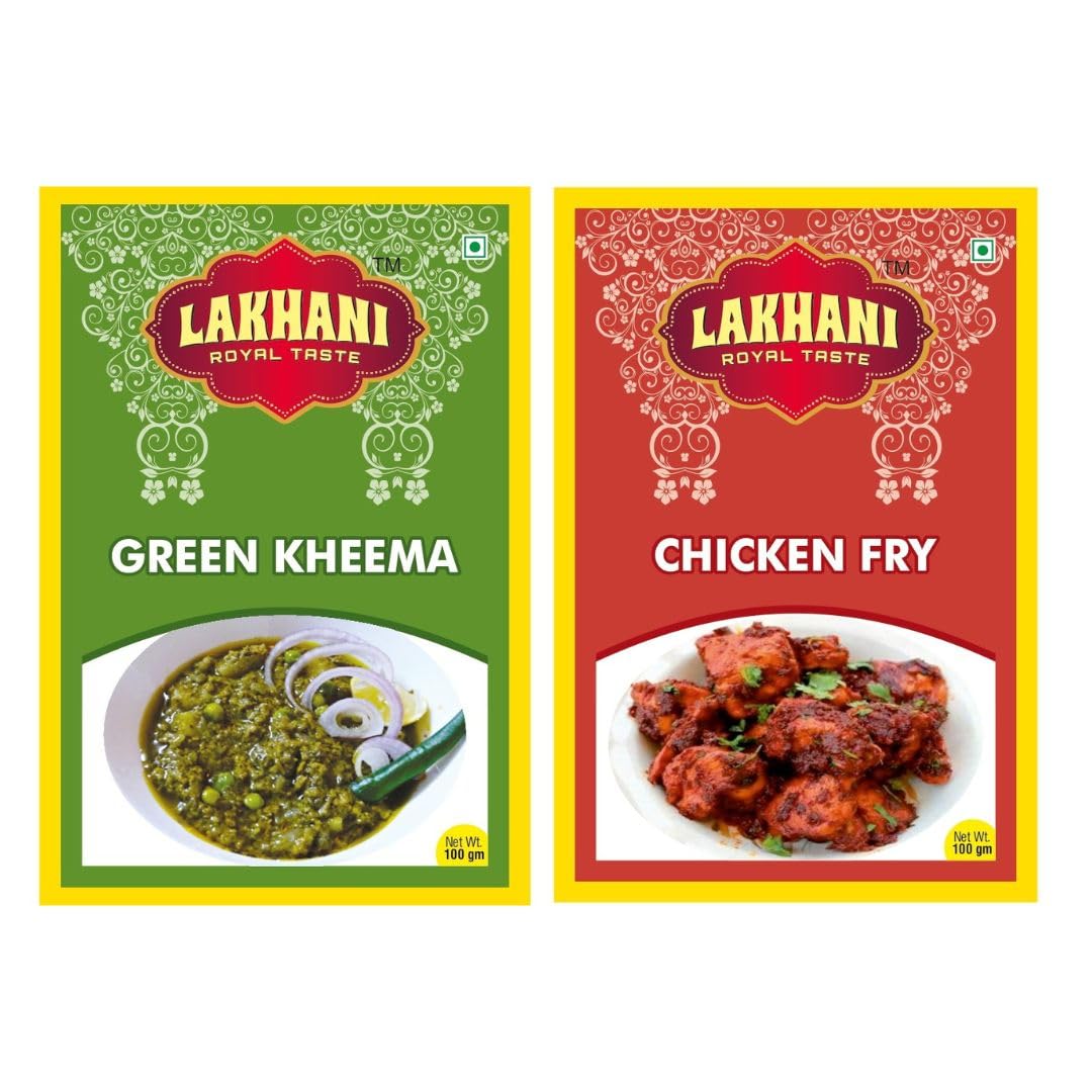LAKHANI Non Veg Green Kheema Masala and Chicken Fry Masala Authentic Indian Spice Blends for Flavorful Keema and Crispy Chicken Fry for Traditional Non-Vegetarian Dishes Combo Pack (100 gm Each)-image-14