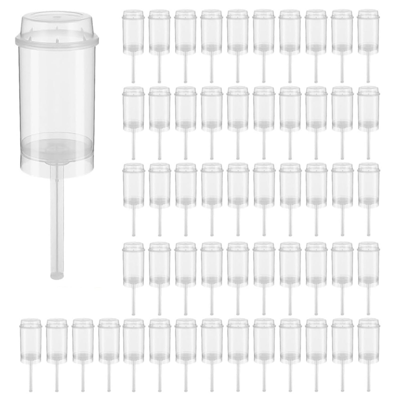Hndhbfgrt 80Pcs Food Pusher Round Shaped Push-Pops Cake Cup with Lid Cake Push Pops Containers Cakepop Round Plastic Container