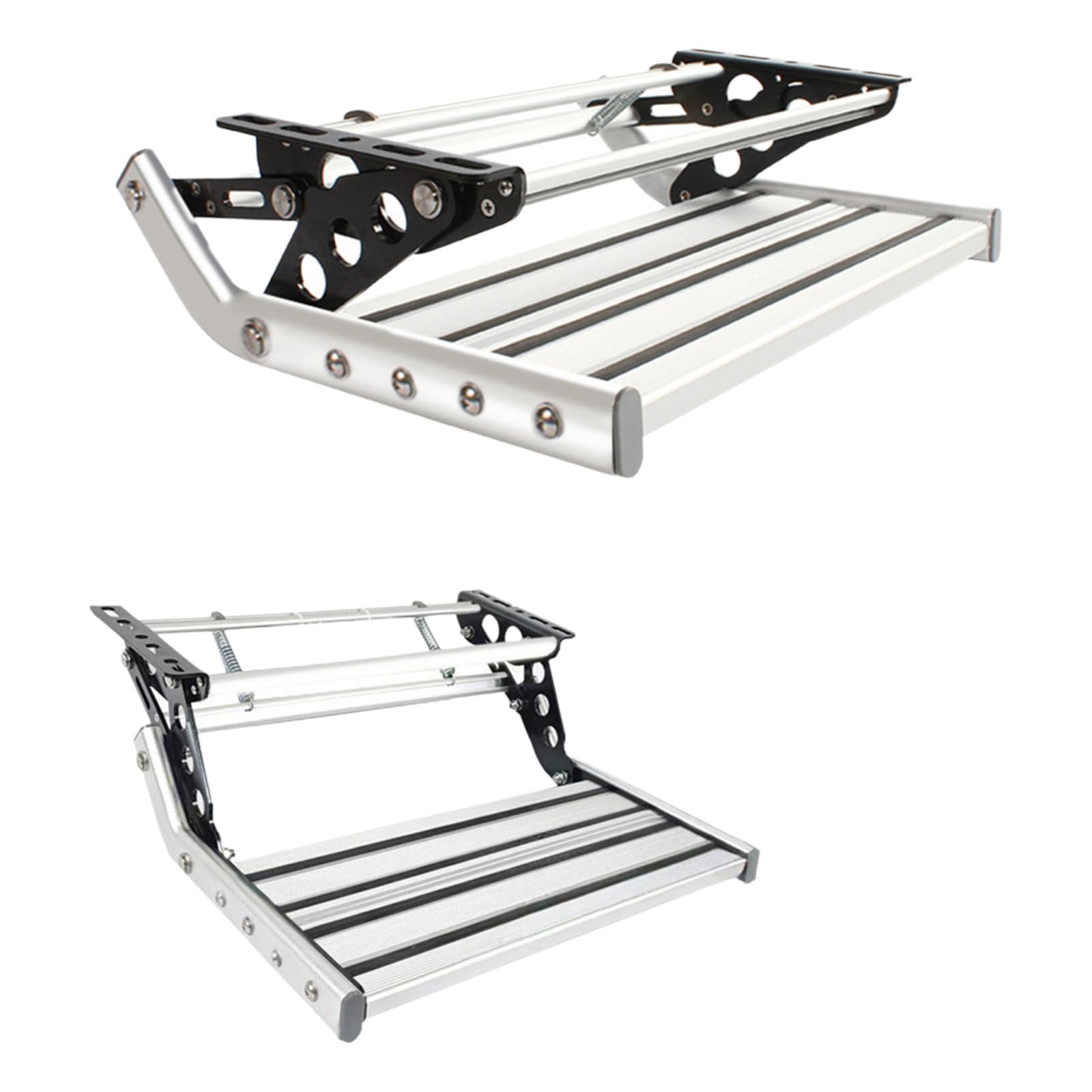 Taburete Plegable Autocaravana, Escalera Autocaravana, Taburete Autocaravana, Pedal Antideslizante, Fácil De Sacar, Anodizado, para Acampar Y Actividades Al Aire Libre Single-layermanual