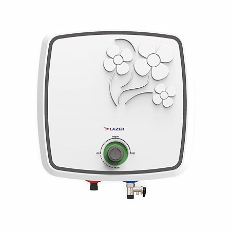 Lazer Cube 5 Star 15 liter Storage 2000W Water Heater Geyser Whirl Flow Technology With Installation kit (White)