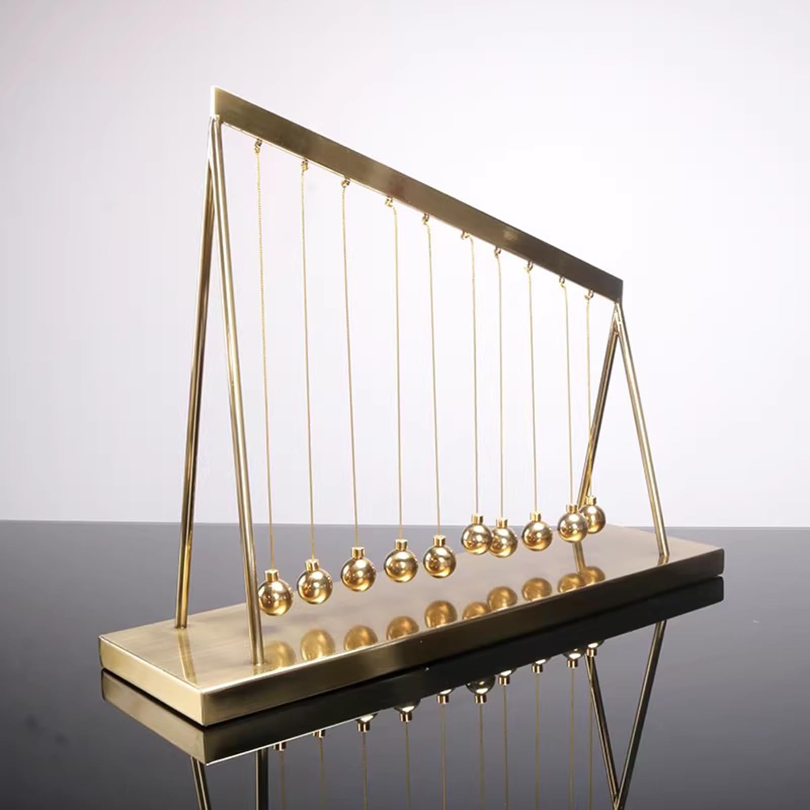 Pendule de Newton, boules d'équilibre cinétique, 10 boules métalliques, démonstrateur de physique, décoration de bureau scientifique pour bureau et maison