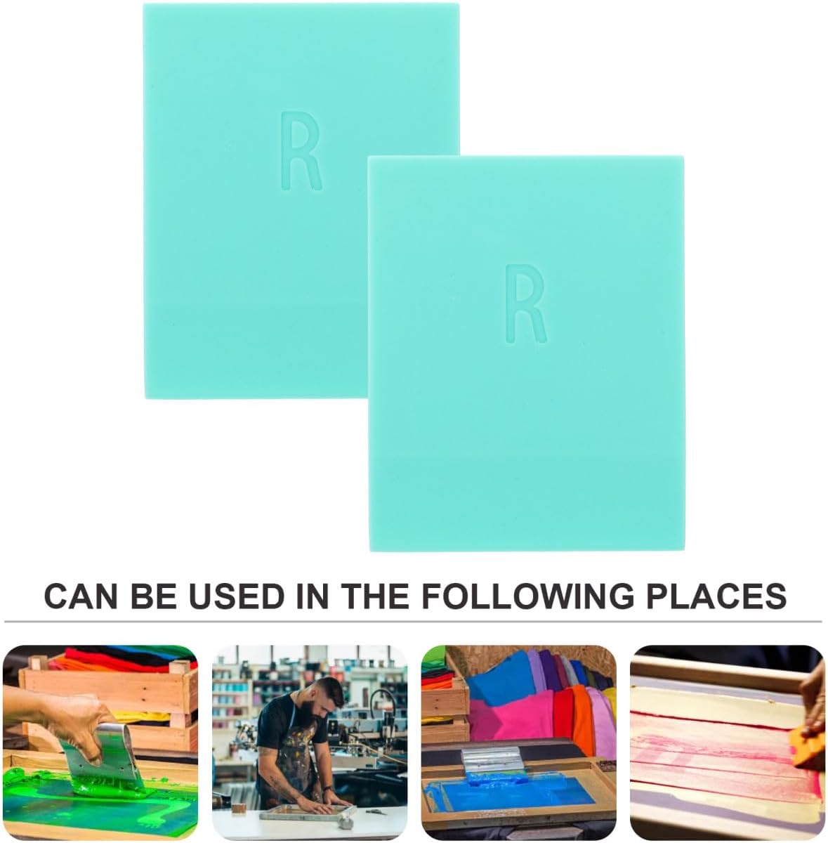 Screen Printing Squeegee for Hand Printing, 2 Piece Rubber