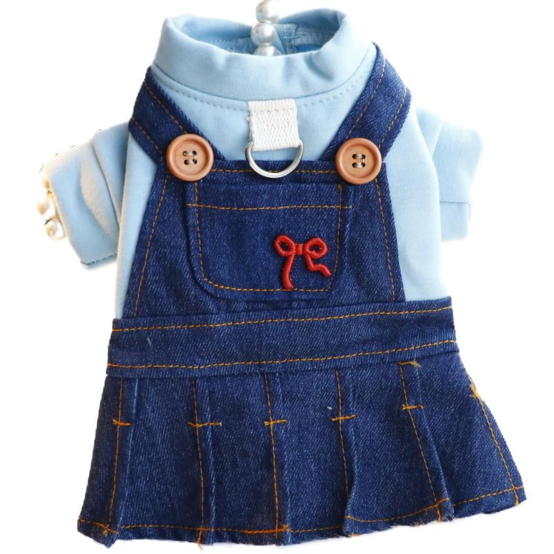 Vestido Princesa Denim para Perros Pequeños XL Azul