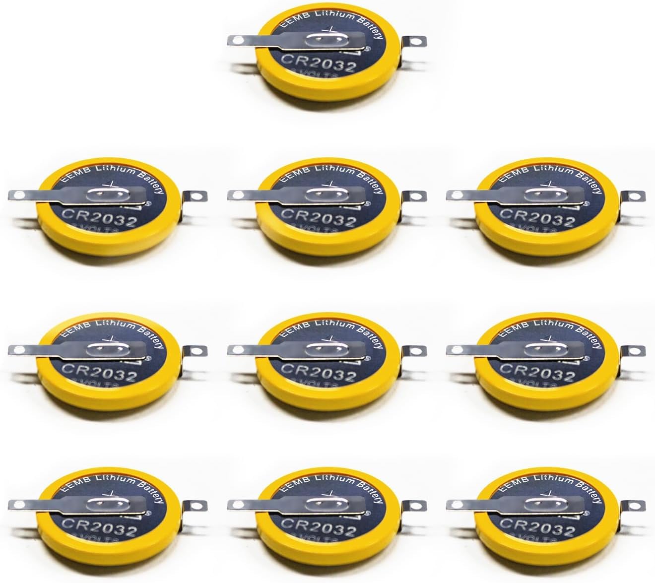 Lot de Batteries CR2032 à Broches Horizontales Compatible avec Snes Super Nintendo N64 Sega Megadrive Batterie Picots à souder (25)