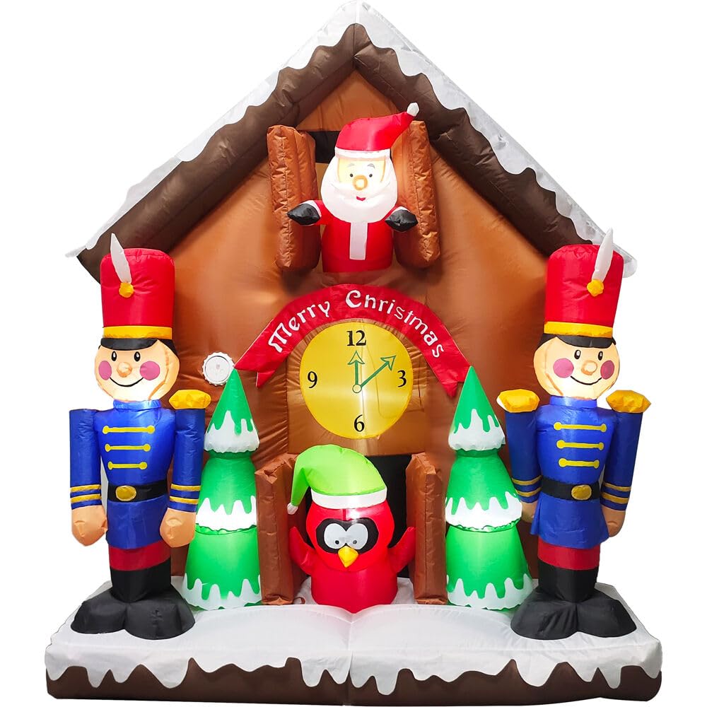 Amazon.com: Fraser Hill Farm 6-Ft. Tall Santa Nutcracker Cuckoo