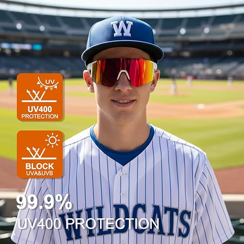 Vista 35 de OULAIQI Cycling Sunglasses Polarized Sunglasses for Cycling Men Women with 1 Lens or 3 Interchangeable Lens Baseball Glasses
