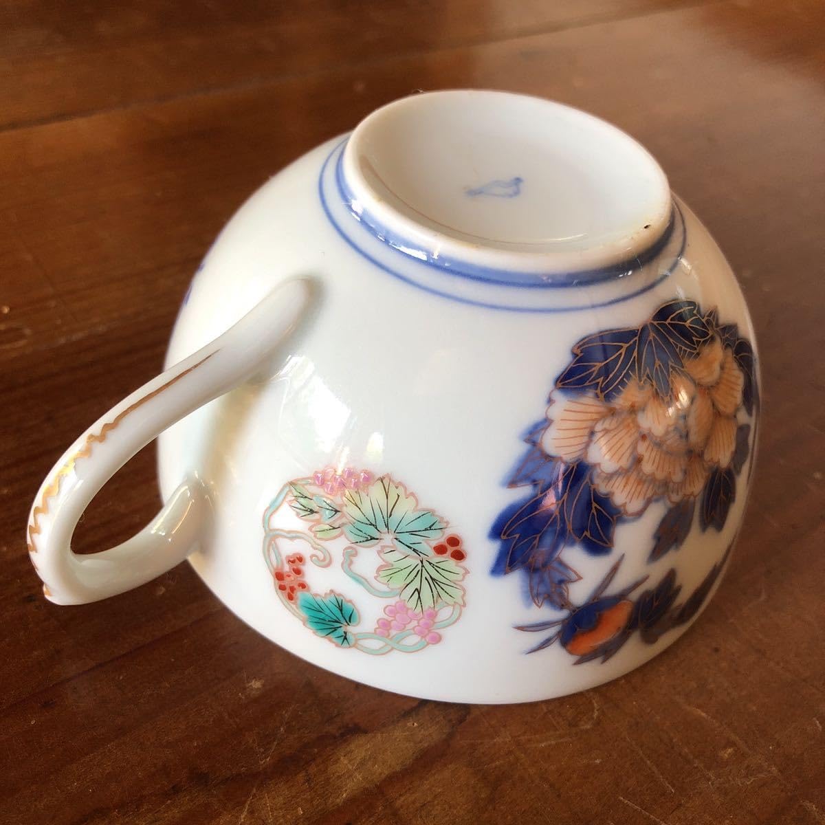 お値下げしました　ビンテージ、オールド深川製磁、金彩染錦花丸紋　コーヒーカップ お値下げしました ビンテージ、オールド深川製磁、金彩染錦花丸