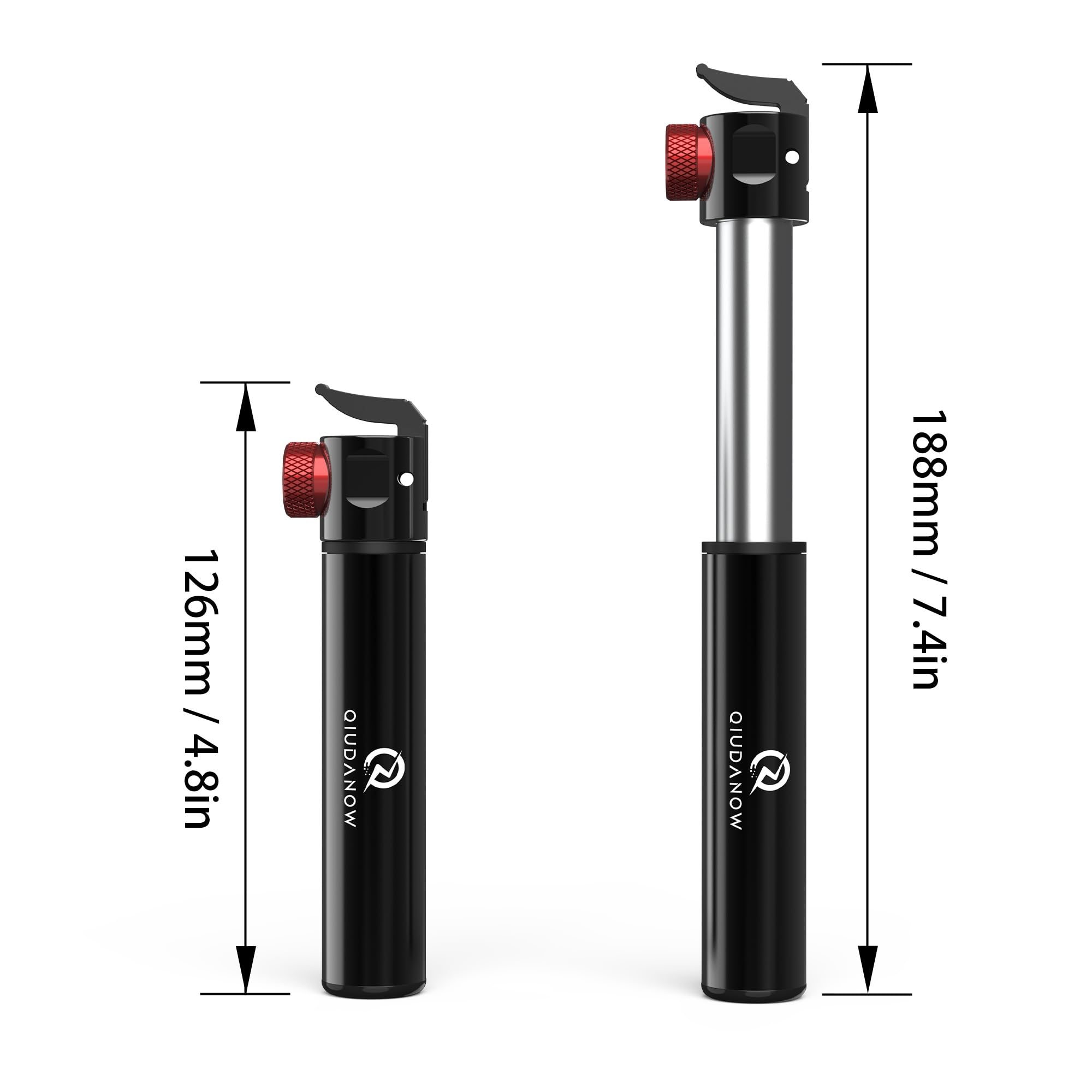 Bomba De Bicicleta Portátil Mini Bomba de aleación Aluminio 90PSI, Boquilla a presión for válvulas Presta/Schrader/Clik, portátil
