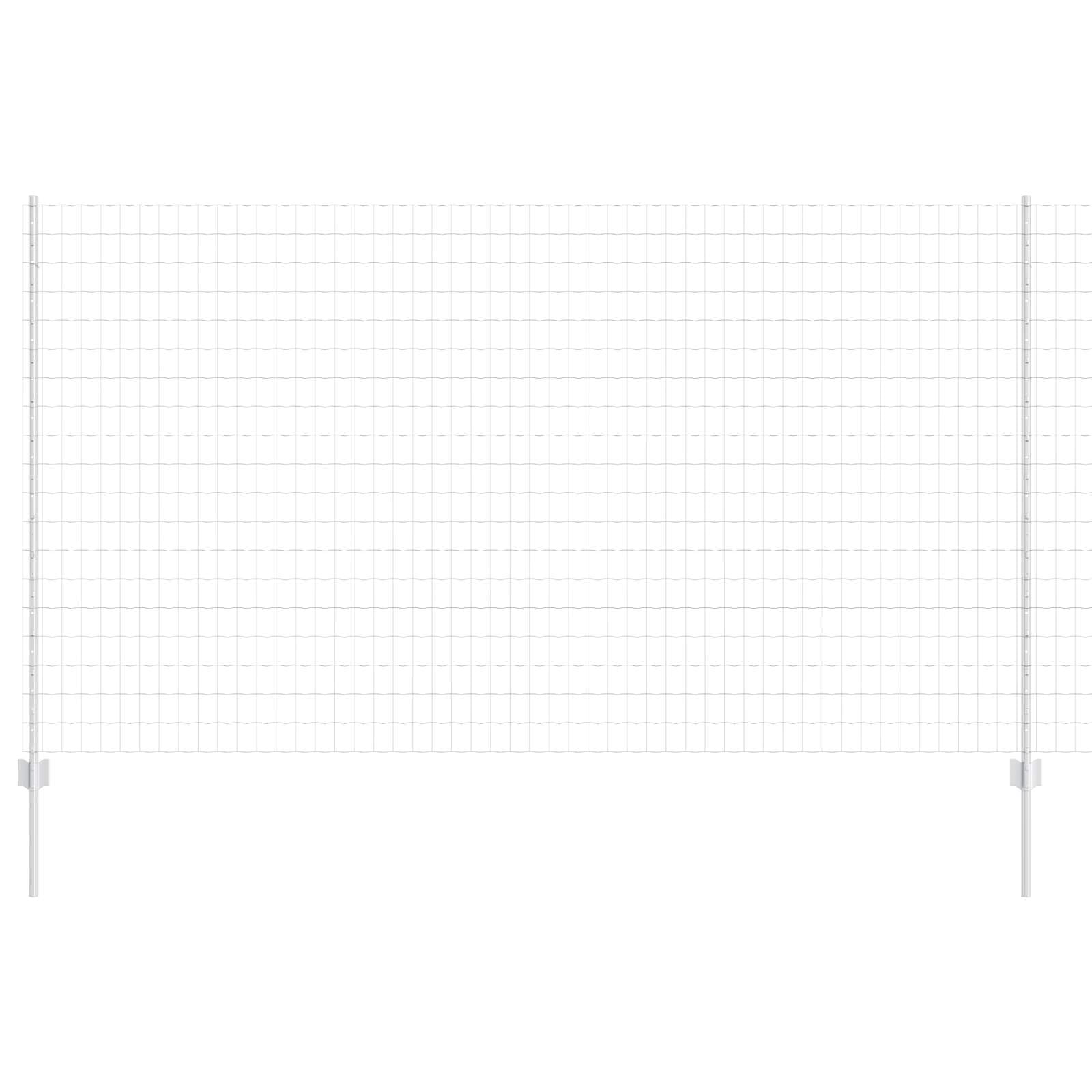 Outdoor Garden Fence Panel Set with Posts Silver 1.4 x 10 m Steel Galvanised Heavy Duty Boundary Screen for Patio Terrace Privacy Border