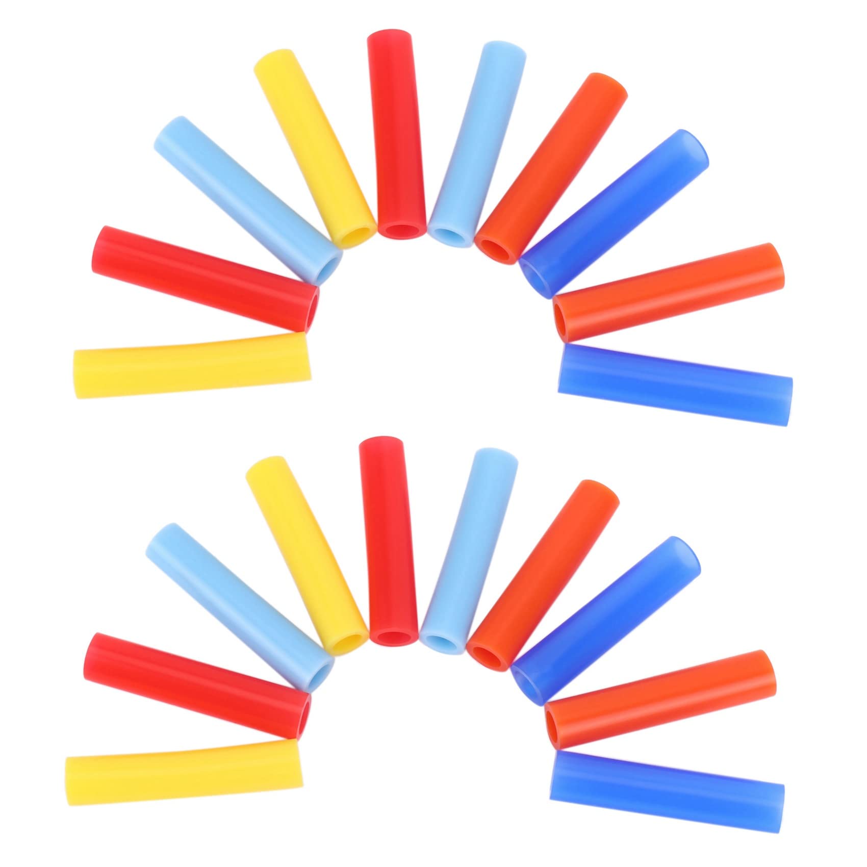 Hndhbfgrt 30Pcs Assorted Colors Reusable Silicone Straws Tips Covers for 0.24Inch 6mm Stainless Steel Drinking Straw