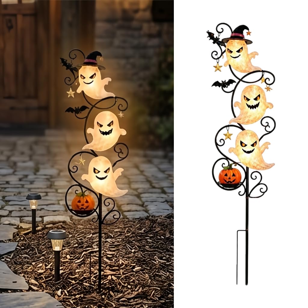Dekoracja trawnika na Halloween z wzorem słupka słonecznego