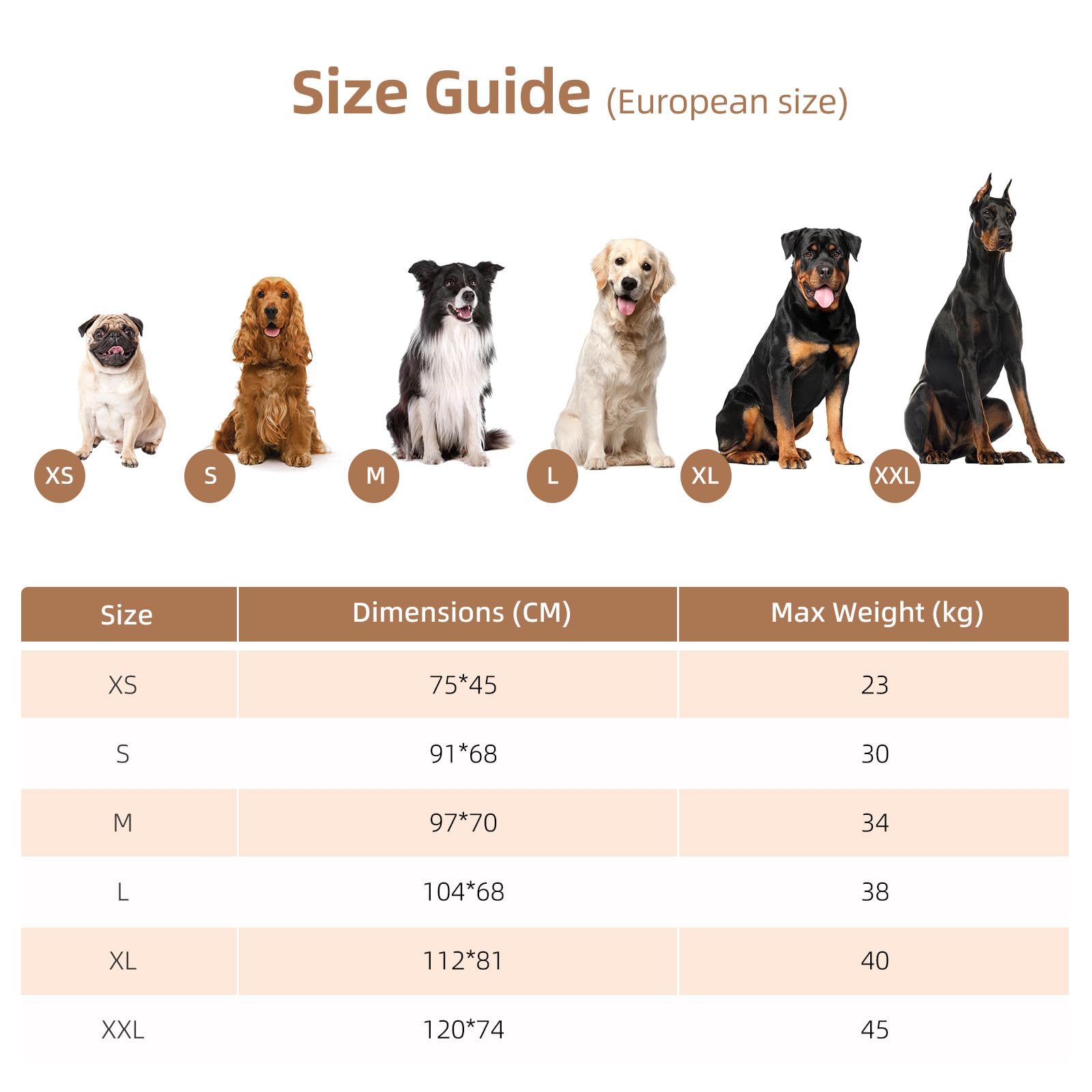 Orthopädisches Hundebett Grosse Hunde: Abnehmbares & waschbares Hundesofa – Abnehmbarer Flanellbezug – Wasserdichtes Innenfutter – rutschfeste Unterseite Hellgrau (97 x 70 x 18 cm)