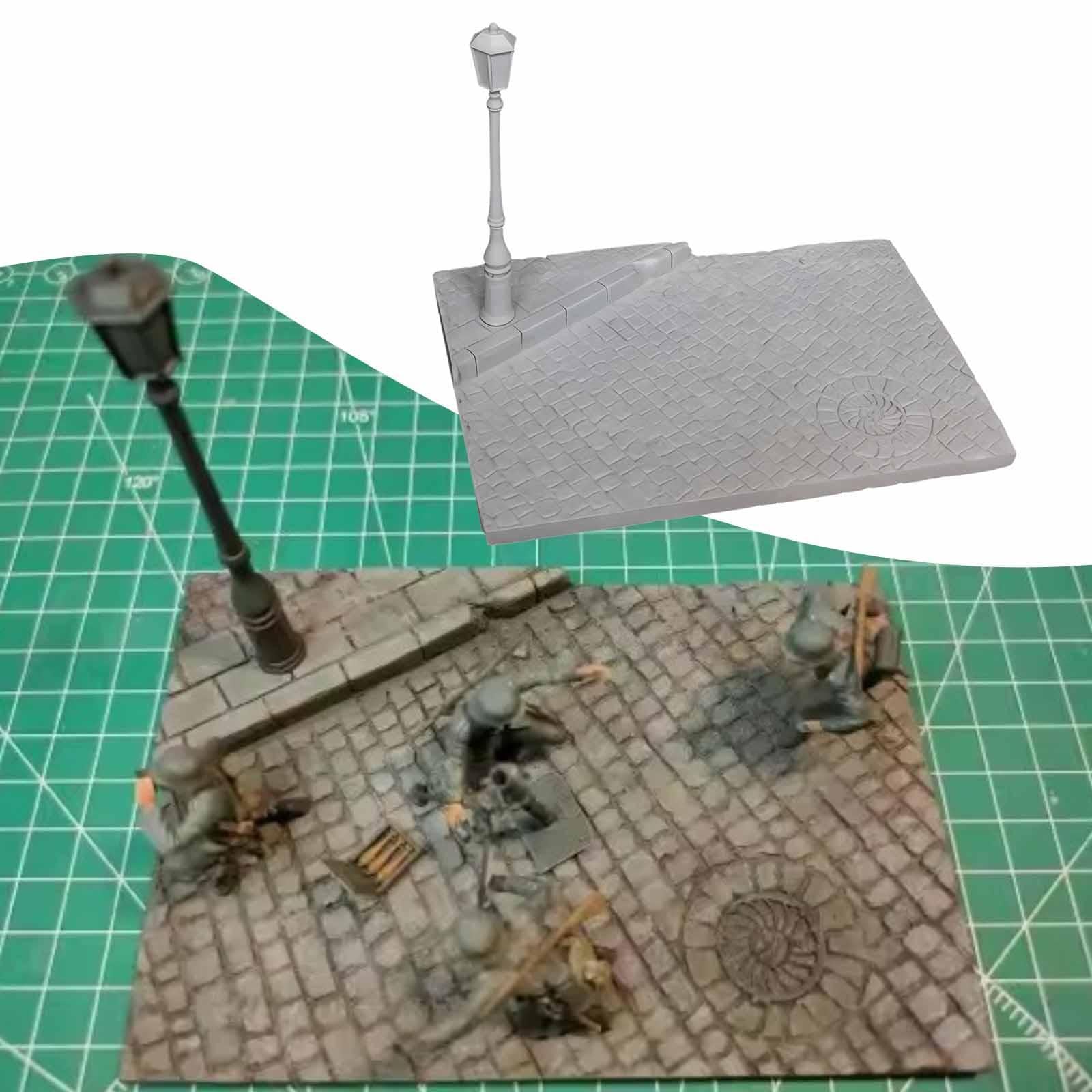 Diorama con Modello di Lampione in 1:35: Decorazione per Tavolo di Sabbia