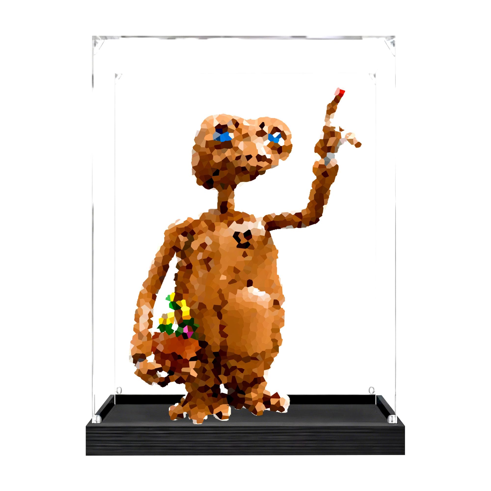 Acrylic Display Case for Le-go 21370 Alien Set,Clear Storage Box, Dustproof Protection Showcase (Display Box only, kit not Included) (3mm black base)
