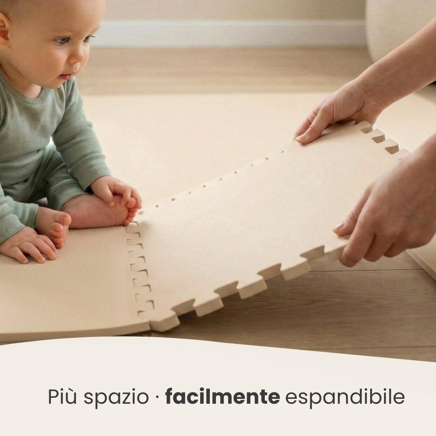 LittleTom 18 Pezzi Tappeto Puzzle per Bambini - Certificato TÜV - Piastrelle EVA con Bordi 30x30 cm - Pavimento Morbido e Antiscivolo - Superficie Puzzle Protettiva per la Cameretta e Gioco a Terra