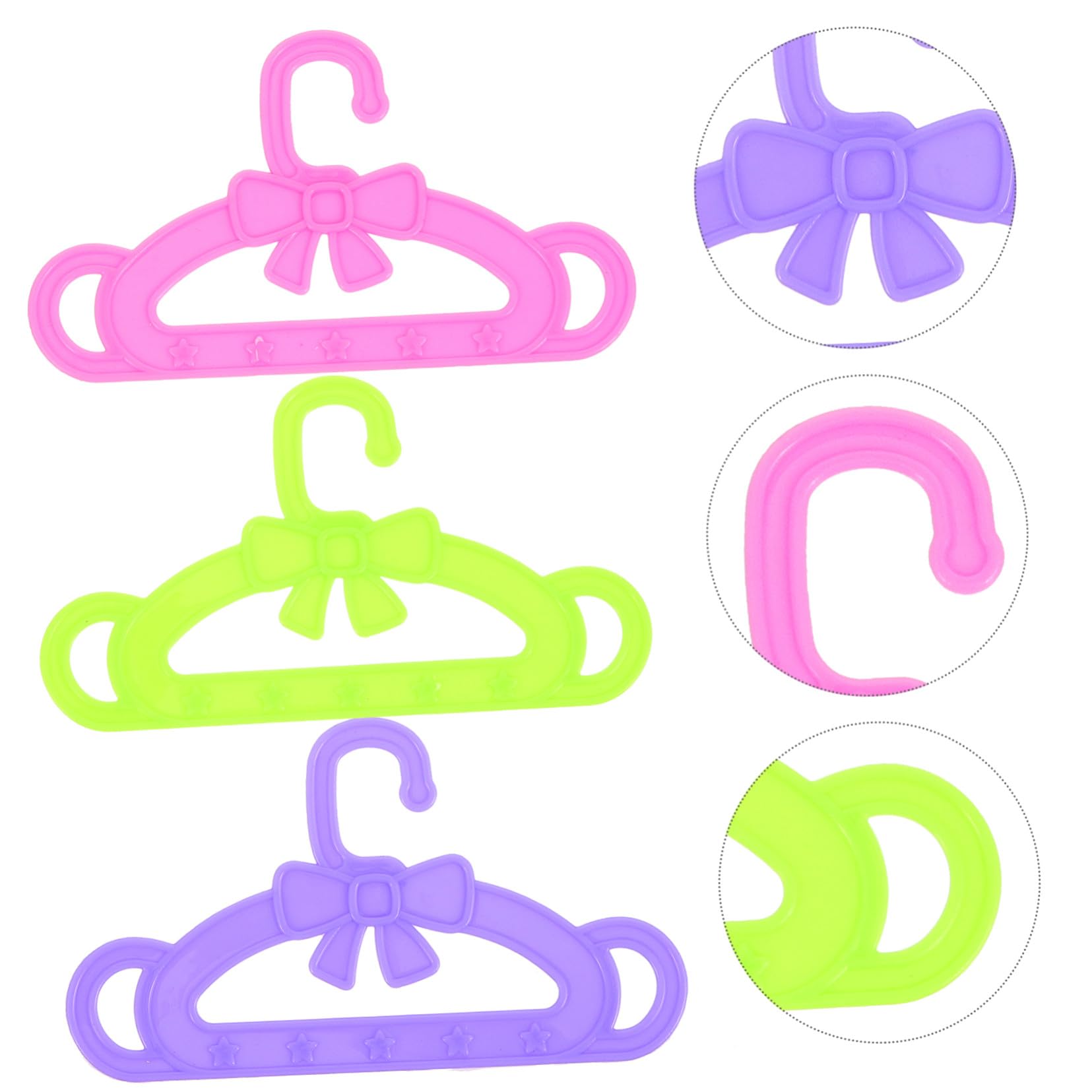 Percha para Ropa de Muñecas de 18 Pulgadas, 15 Piezas | Plástico, Juego Multicolor Rosa Verde Morado, Accesorio para Prendas de Muñecas