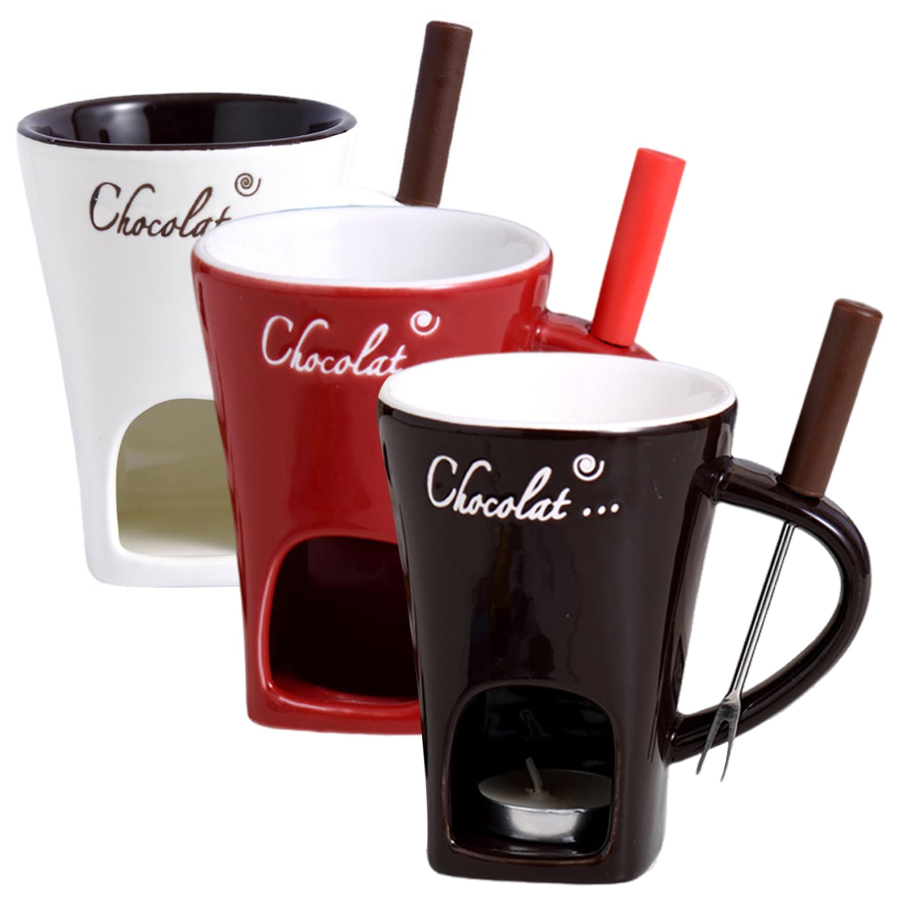 Set de taza para fondue de chocolate de 3 piezas ideal para bodas y cumpleaños