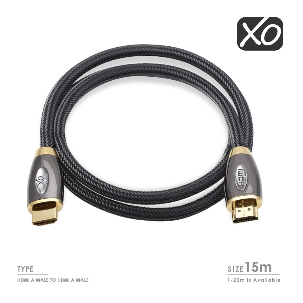 XO PRO GOLD 15m High Speed HDMI Cable (HDMI Type A, HDMI 2.1/2.0b/2.0a/2.0/1.4), 4K, 3D, UHD, ARC, Full HD, Ultra HD, 2160p - Image 2