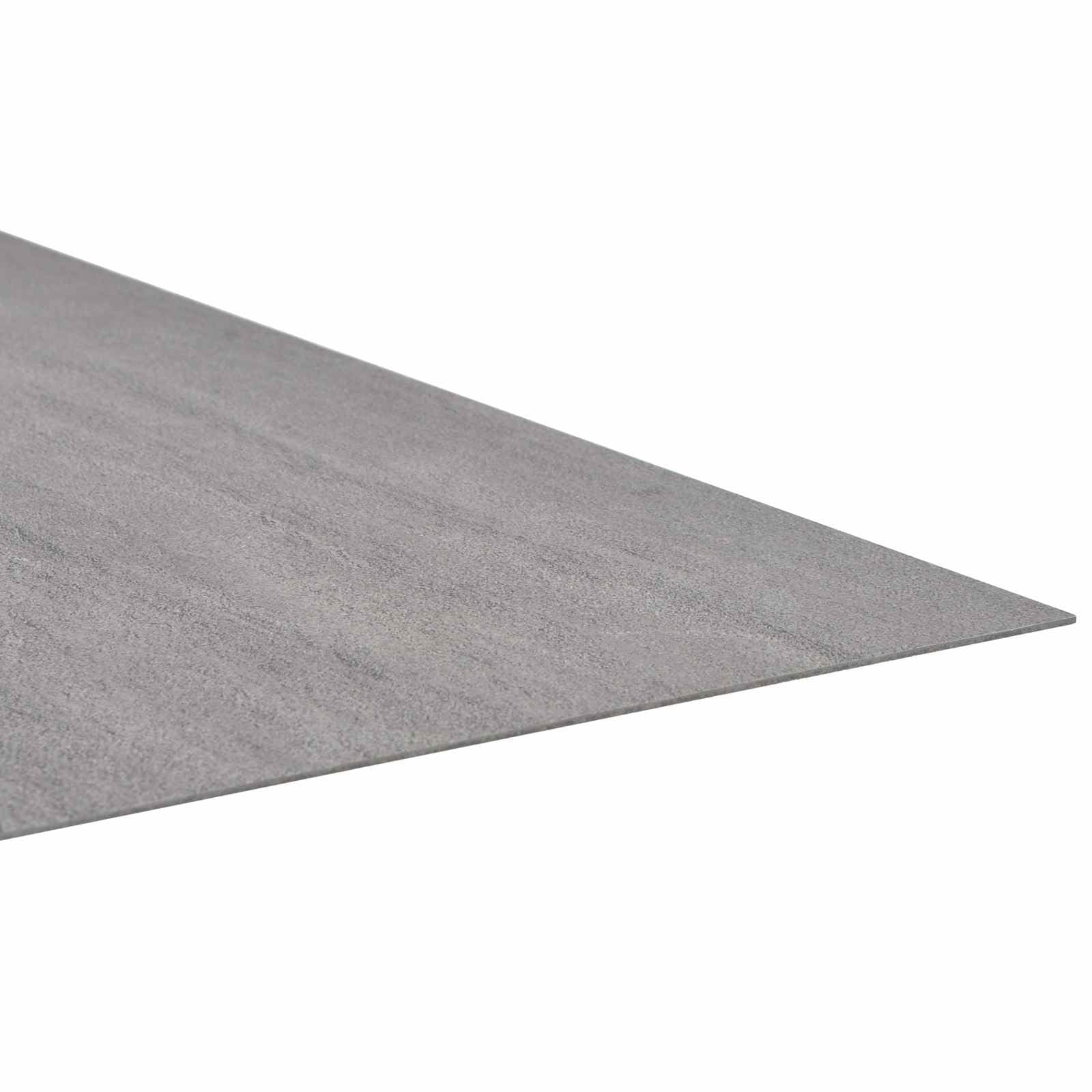 Lot de 55 dalles de sol autocollantes en PVC - 5,11 m² - Gris foncé chiné - Pour l'intérieur - Dalles de sol rectangulaires - Pour le bricolage - Facile d'entretien - Pour les pièces de vie