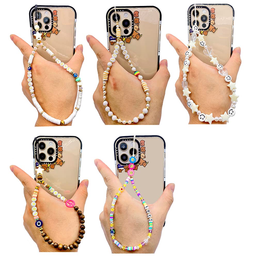 Bracelet à Breloques Pour Téléphone, Perles Roses, Sangle De Poignet Pour Téléphone Portable, Bracelet De Téléphone, Cordon De Téléphone En Cristal, Décoration Pour Filles Et Femmes, Cristal, Pas De