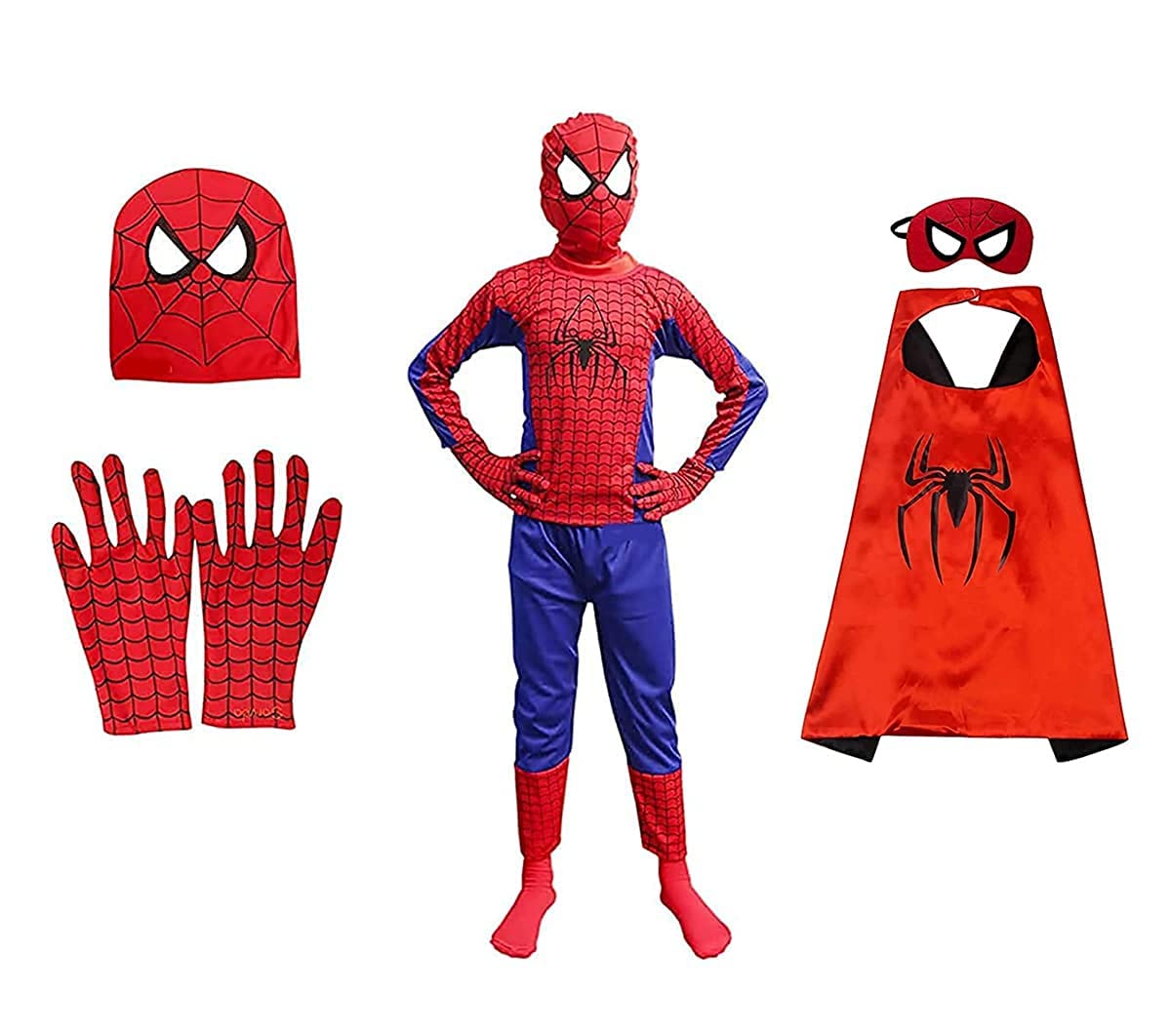 FANCY TRADERS Kids Polyester Superhero + Robe Costume (Blue And Red) (5-6 years) (B0BZKQWKFY) Amazon Price History, Amazon Price Tracker