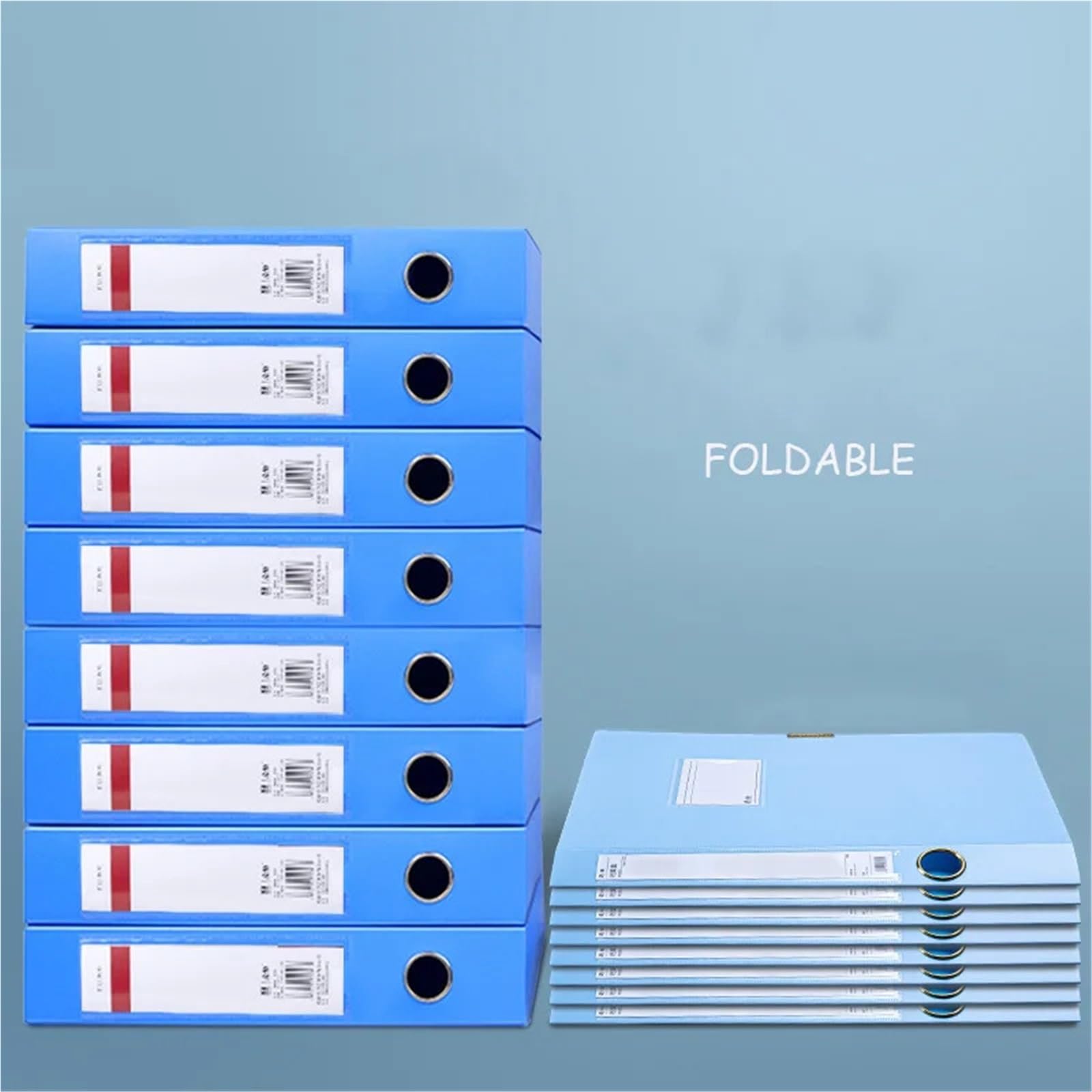 Carpeta Box Cajón organizador de papel de oficina, carpeta de almacenamiento de gran capacidad, mesa de información de facturas, archivador plegable, 5 uds. Para Almacenar Documentos(Blue)