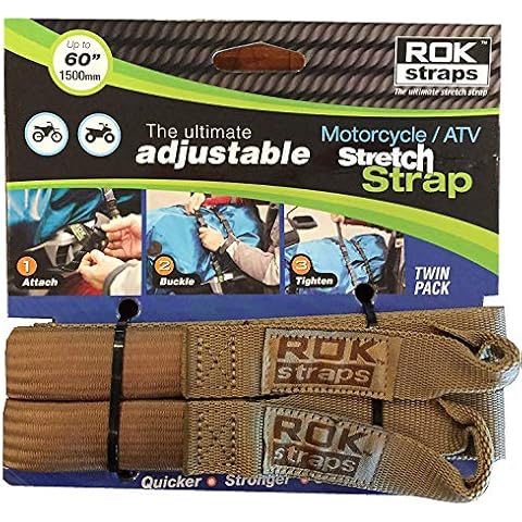 ROK Straps 10065 2-pk Tie-Downs 18"-60" Coyote Tan Adjustable Straps Cover
