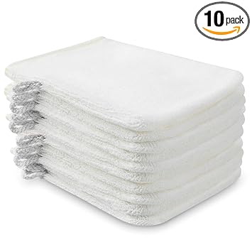 PHOGARY 10 Pack Microfiber Body Wash Mitts, Soft Face Mitten, Bath Spa Cloth, Reusable Makeup Remover Mitt Gloves, European Style Wash Cloth,6Ãƒâ€”8inch (white)